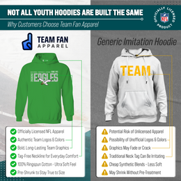 Philadelphia Eagles NFL Youth Modern Endzone Football Fleece Hooded Sweatshirt - Kelly Green