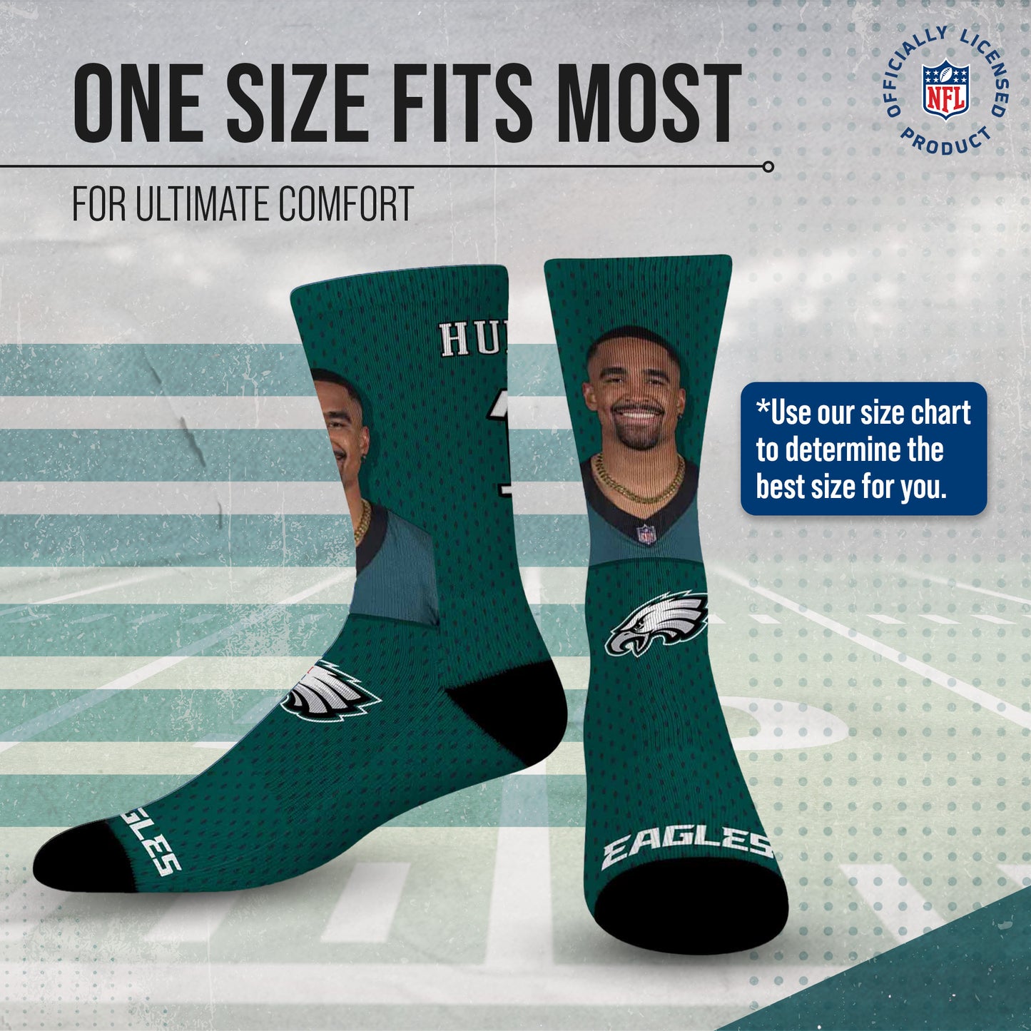 Philadelphia Eagles NFL Youth Roster Player Crew Socks - Green