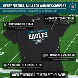 Philadelphia Eagles NFL Women's Team Block Charcoal Tagless T-Shirt - Charcoal