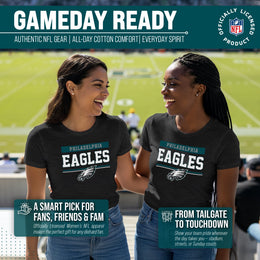 Philadelphia Eagles NFL Women's Team Block Charcoal Tagless T-Shirt - Charcoal