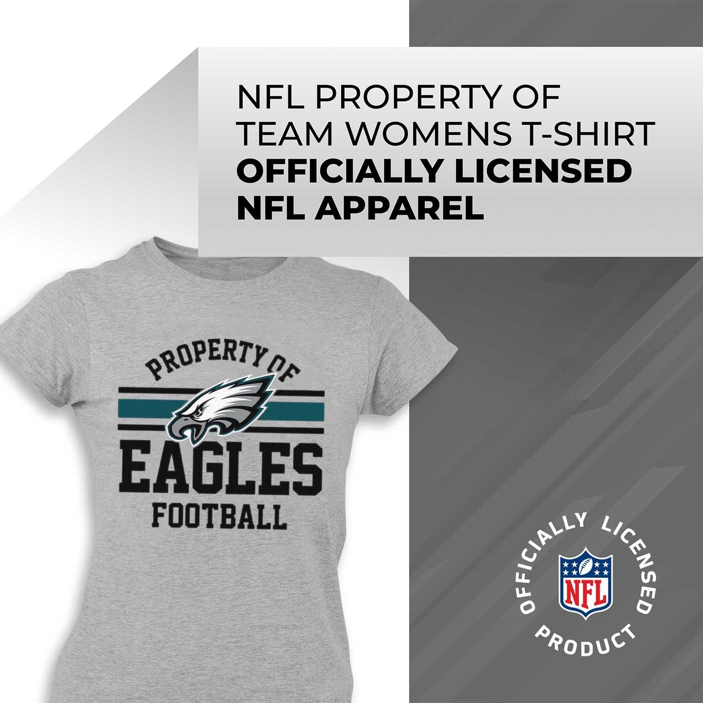 Philadelphia Eagles NFL Women's Property Of Lightweight Plus Size T-Shirt - Sport Gray