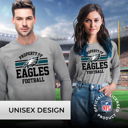 Philadelphia Eagles NFL Adult Property Of Long SleeveT Shirt - Sport Gray
