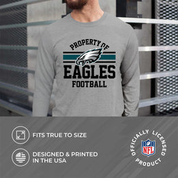 Philadelphia Eagles NFL Adult Property Of Long SleeveT Shirt - Sport Gray