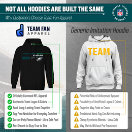 Philadelphia Eagles Adult NFL Speed Stat Sheet Fleece Hooded Sweatshirt - Black