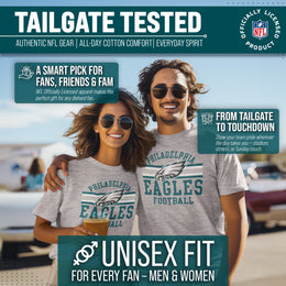 Philadelphia Eagles NFL Adult Short Sleeve Team Stripe Tee - Sport Gray
