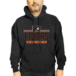 Philadelphia Flyers NHL Adult Heather Charcoal True Fan Hooded Sweatshirt Unisex - Charcoal