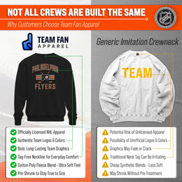 Philadelphia Flyers Adult NHL Faceoff Hockey Fleece Crewneck Sweatshirt - Black