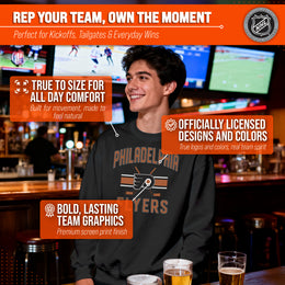 Philadelphia Flyers Adult NHL Faceoff Hockey Fleece Crewneck Sweatshirt - Black