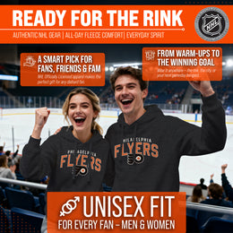 Philadelphia Flyers NHL Adult Unisex Powerplay Hooded Sweatshirt - Black Heather
