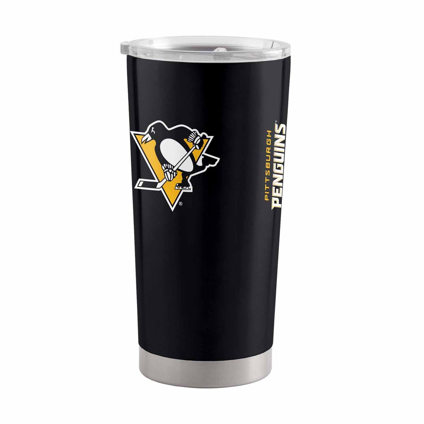 Pittsburgh Penguins NHL Hockey 20oz Stainless Steel Vacuum Insulated Game Day Tumbler with Silicone Grip - Black