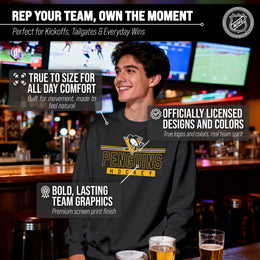 Pittsburgh Penguins NHL Charcoal True Fan Crewneck Sweatshirt - Charcoal