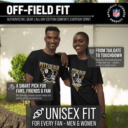 Pittsburgh Steelers NFL Adult Retro Triangle Unisex T-Shirt - Black
