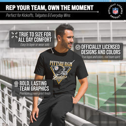 Pittsburgh Steelers NFL Adult Retro Triangle Unisex T-Shirt - Black