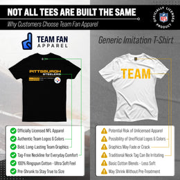 Pittsburgh Steelers Adult NFL Speed Stat Sheet T-Shirt - Black