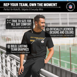 Pittsburgh Steelers Adult NFL Speed Stat Sheet T-Shirt - Black