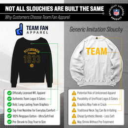 Pittsburgh Steelers NFL Womens Big Date French Terry Slouchy Top - Black