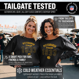 Pittsburgh Steelers NFL Womens Big Date French Terry Slouchy Top - Black