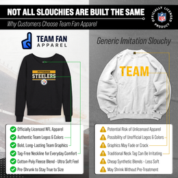 Pittsburgh Steelers NFL Womens Team Block French Terry Slouchy Top - Charcoal