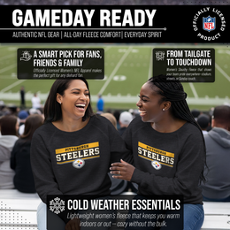 Pittsburgh Steelers NFL Womens Team Block French Terry Slouchy Top - Charcoal