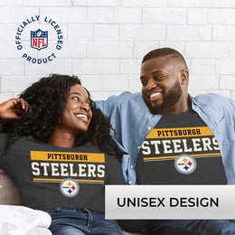 Pittsburgh Steelers NFL Adult Charcoal Long Sleeve T Shirt - Charcoal