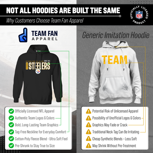 Pittsburgh Steelers NFL Modern Endzone Fleece Hoodie Black Sweatshirt - Black