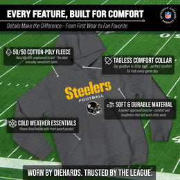 Pittsburgh Steelers NFL Youth Football Helmet Hood - Charcoal