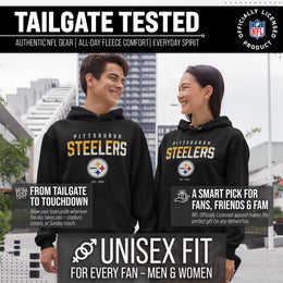 Pittsburgh Steelers Adult NFL Diagonal Fade Fleece Hooded Sweatshirt - Black