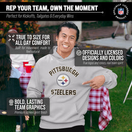 Pittsburgh Steelers Team Fan Apparel NFL  Gameday Hoodie - Sport Gray