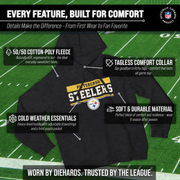 Pittsburgh Steelers NFL Adult Gameday Charcoal Hooded Sweatshirt - Charcoal