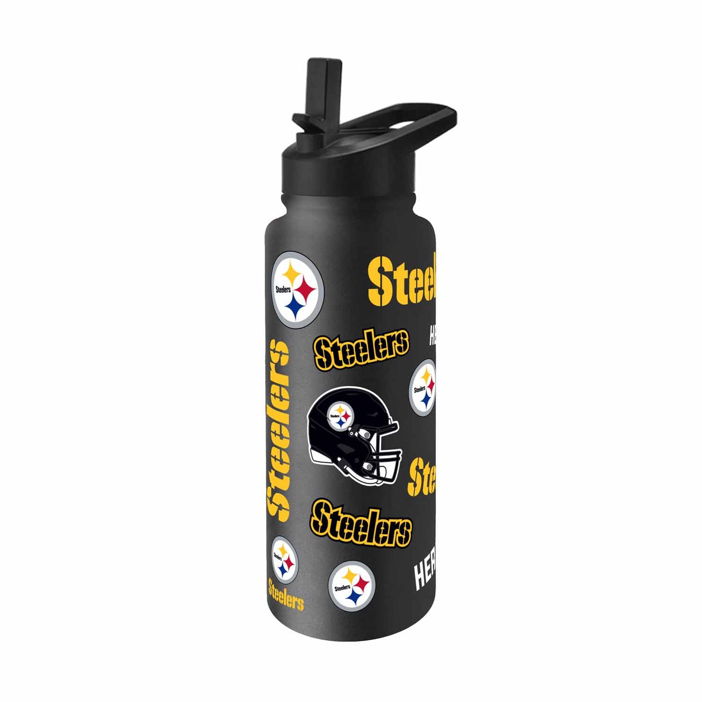 Pittsburgh Steelers NFL 34oz Quencher Stainless Steel Insulated Water Bottle - Black