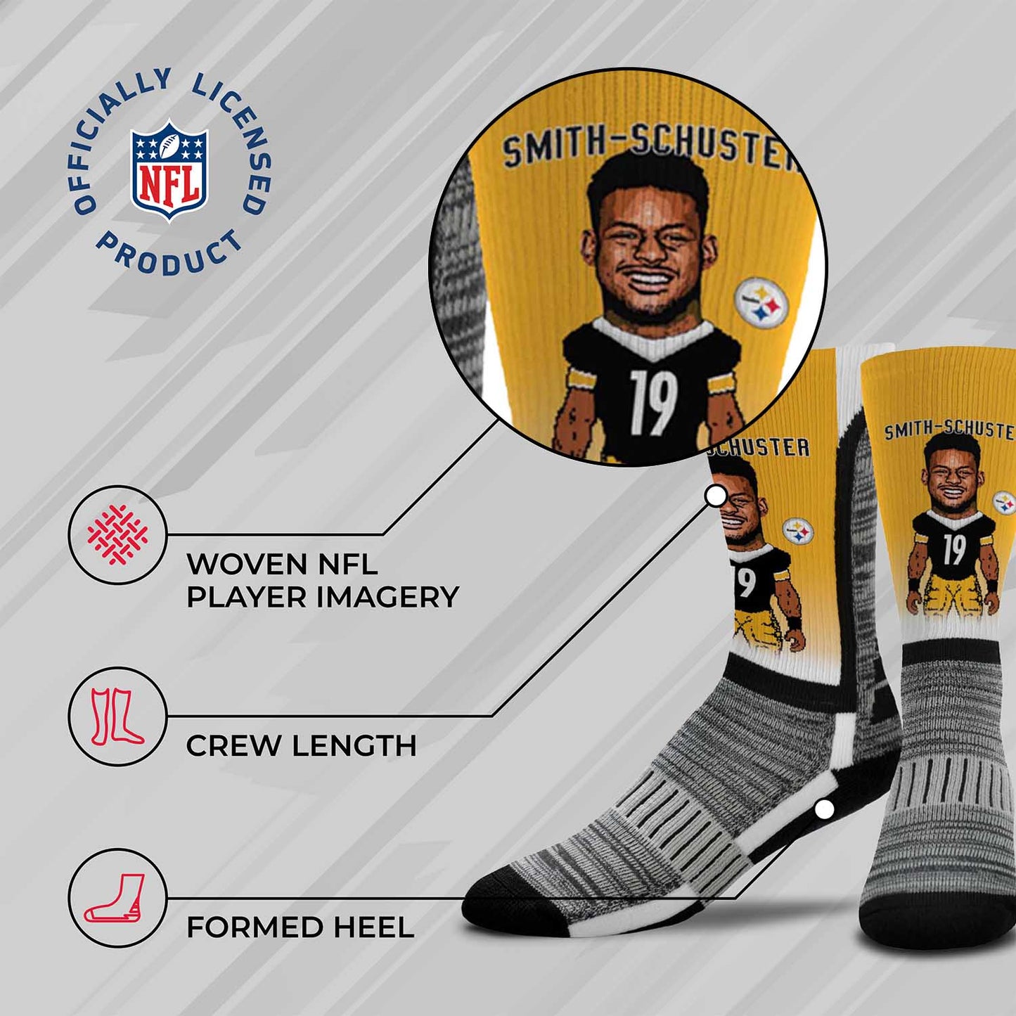 Pittsburgh Steelers NFL V Curve Socks - Gold #19