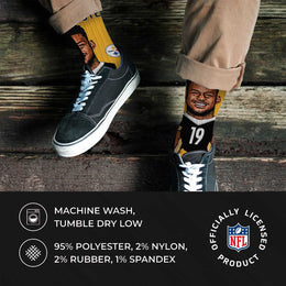 Pittsburgh Steelers NFL Adult V Curve MVP Player Crew Socks - Gold #19