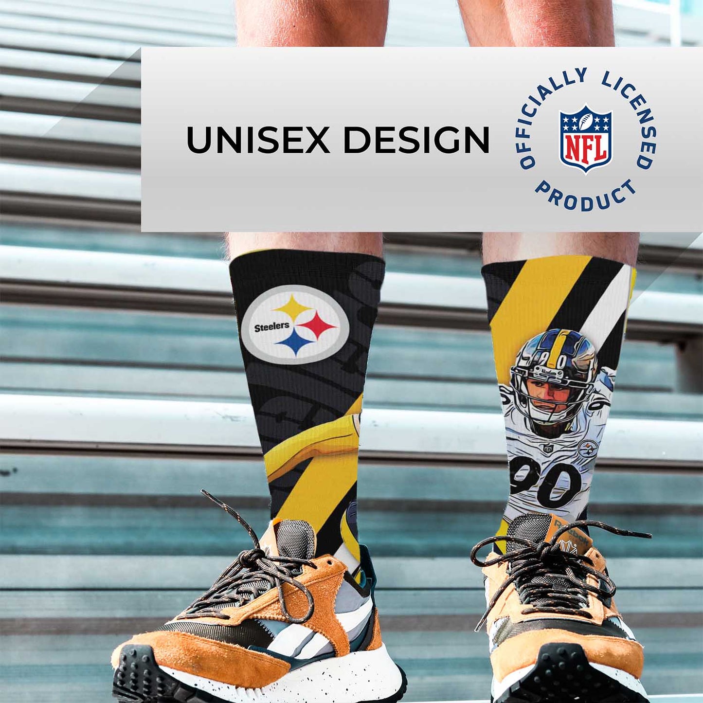 Pittsburgh Steelers NFL Youth Player Stripe Sock - Black