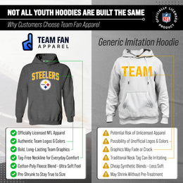 Pittsburgh Steelers NFL Youth Home Team Hoodie- Kids Hooded Sweatshirt - Sport Gray