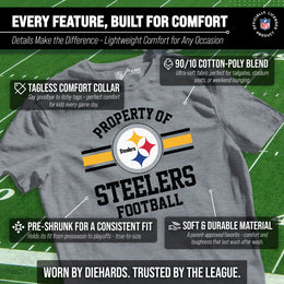 Pittsburgh Steelers NFL Youth Property Of Short Sleeve Lightweight T Shirt - Sport Gray