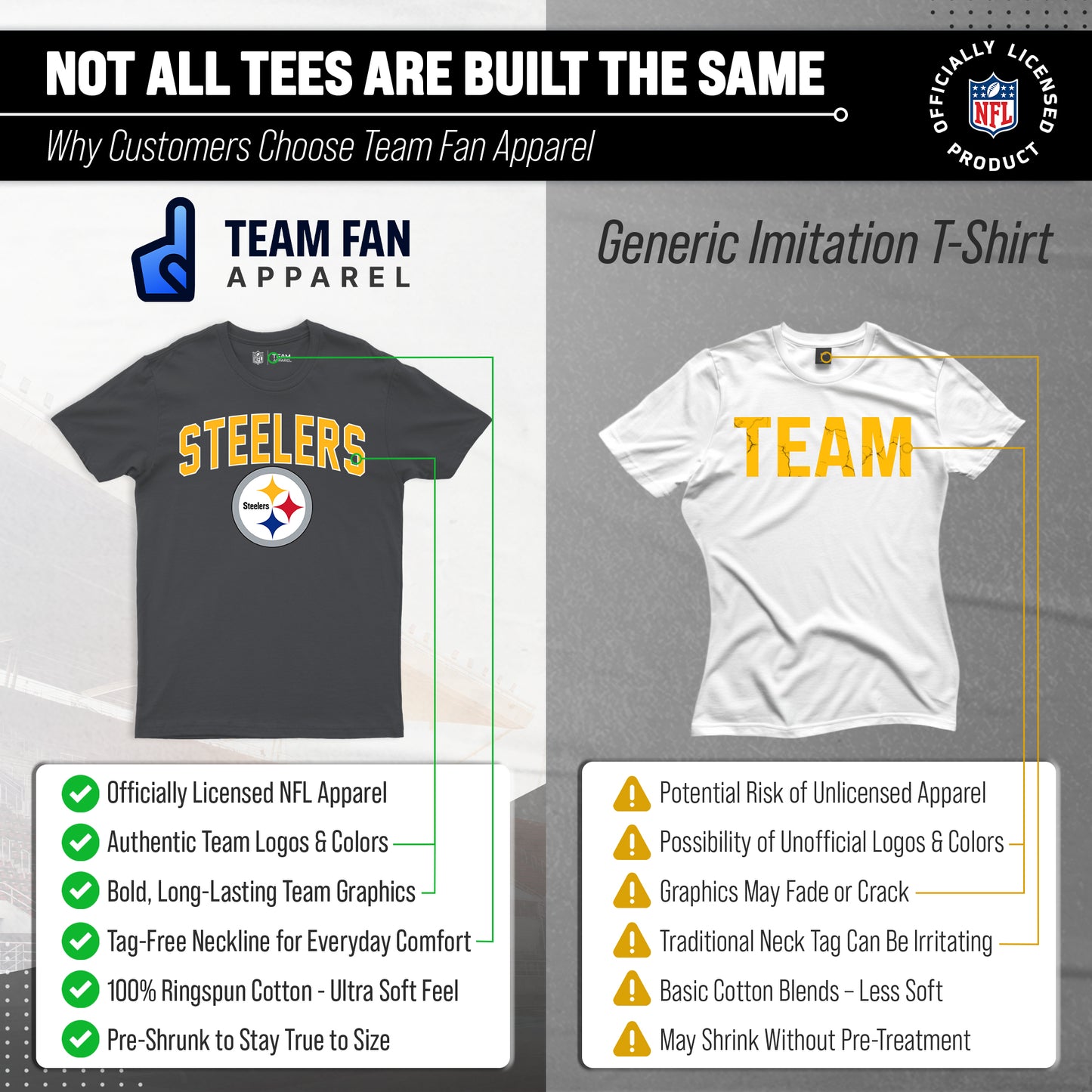 Pittsburgh Steelers NFL Home Team Tee - Gray