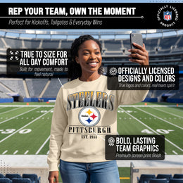 Pittsburgh Steelers Womens NFL Starstruck Crewneck Pullover - Cream