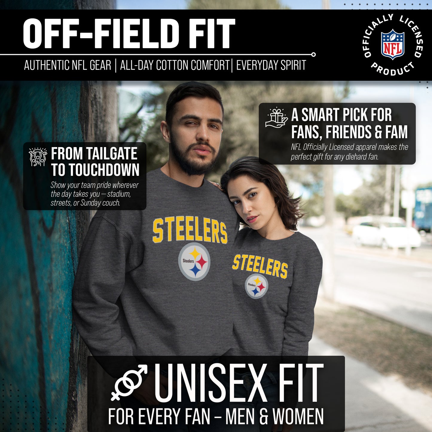 Pittsburgh Steelers NFL Home Team Crew - Gray