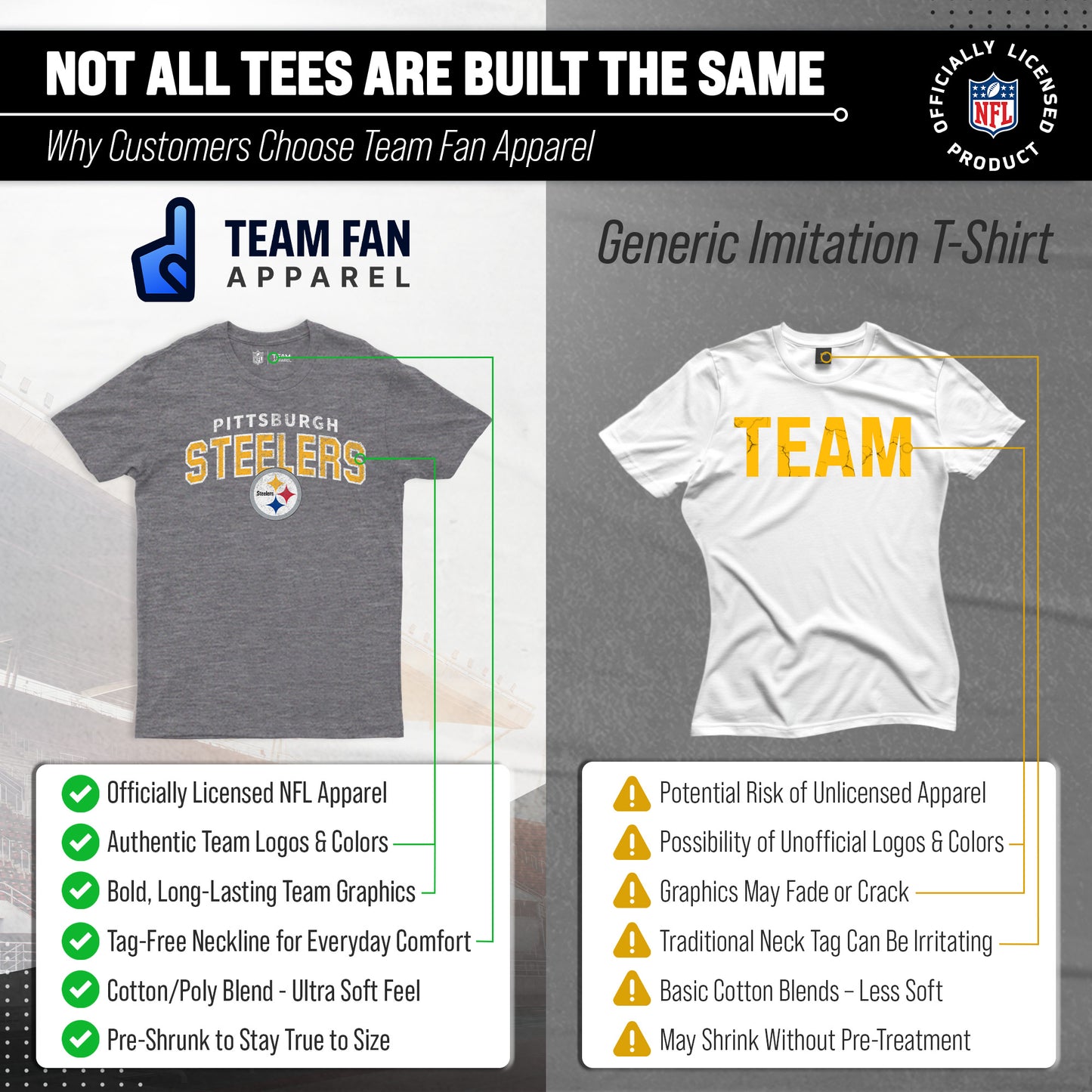 Pittsburgh Steelers NFL Starting Fresh Short Sleeve Heather T-Shirt - Sport Gray