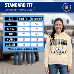 Pittsburgh Steelers Ladies NFL Starstruck Fleece Pullover Hooded Sweatshirt - Cream