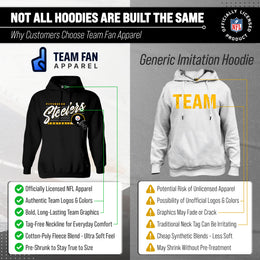 Pittsburgh Steelers Ladies NFL Scrimmage Line Fleece Pullover Hooded Sweatshirt - Black
