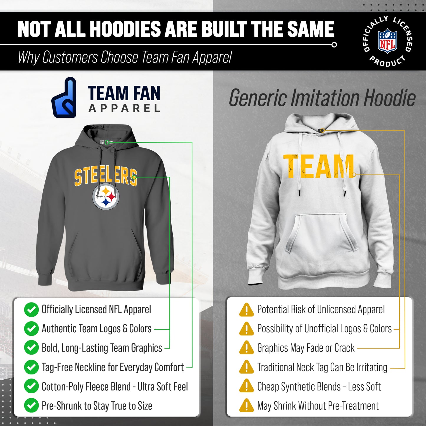 Pittsburgh Steelers NFL Home Team Hoodie - Gray