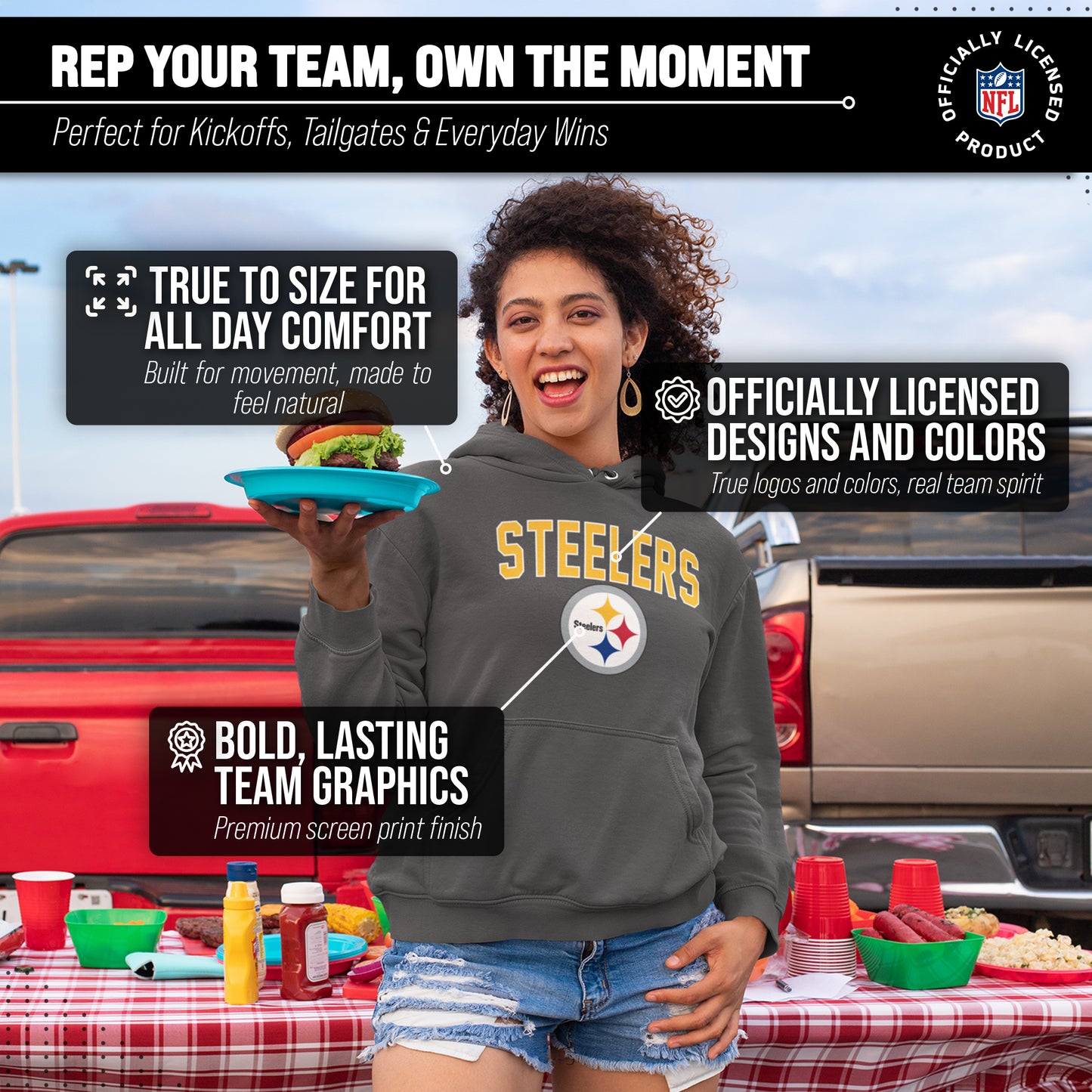 Pittsburgh Steelers NFL Home Team Hoodie - Gray