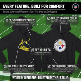 Pittsburgh Steelers NFL Adult Unisex Modern Throwback Ultra Soft Fleece Hooded Sweatshirt - Black Heather