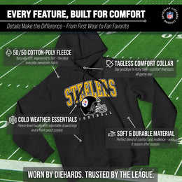 Pittsburgh Steelers NFL Adult Unisex All Star Soft Fleece Hooded Sweatshirt - Black Heather