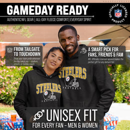 Pittsburgh Steelers NFL Adult Unisex All Star Soft Fleece Hooded Sweatshirt - Black Heather