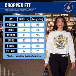 Pittsburgh Steelers  Women's Franchise Helmet Cut Crop Crewneck - White