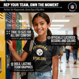 Pittsburgh Steelers NFL Youth Gameday Football T-Shirt - Black