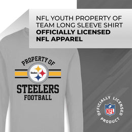 Pittsburgh Steelers NFL Youth Property Of Crew Sweatshirt - Sport Gray