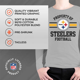 Pittsburgh Steelers NFL Youth Property Of Crew Sweatshirt - Sport Gray